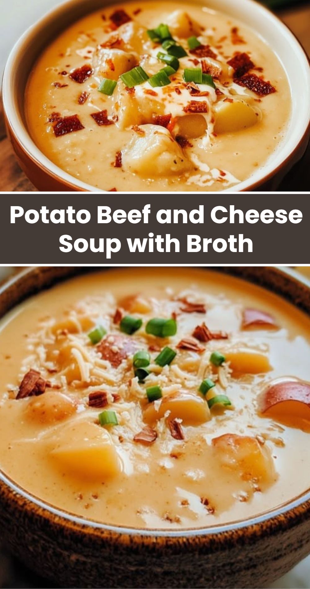Potato Beef Cheese Soup With Broth