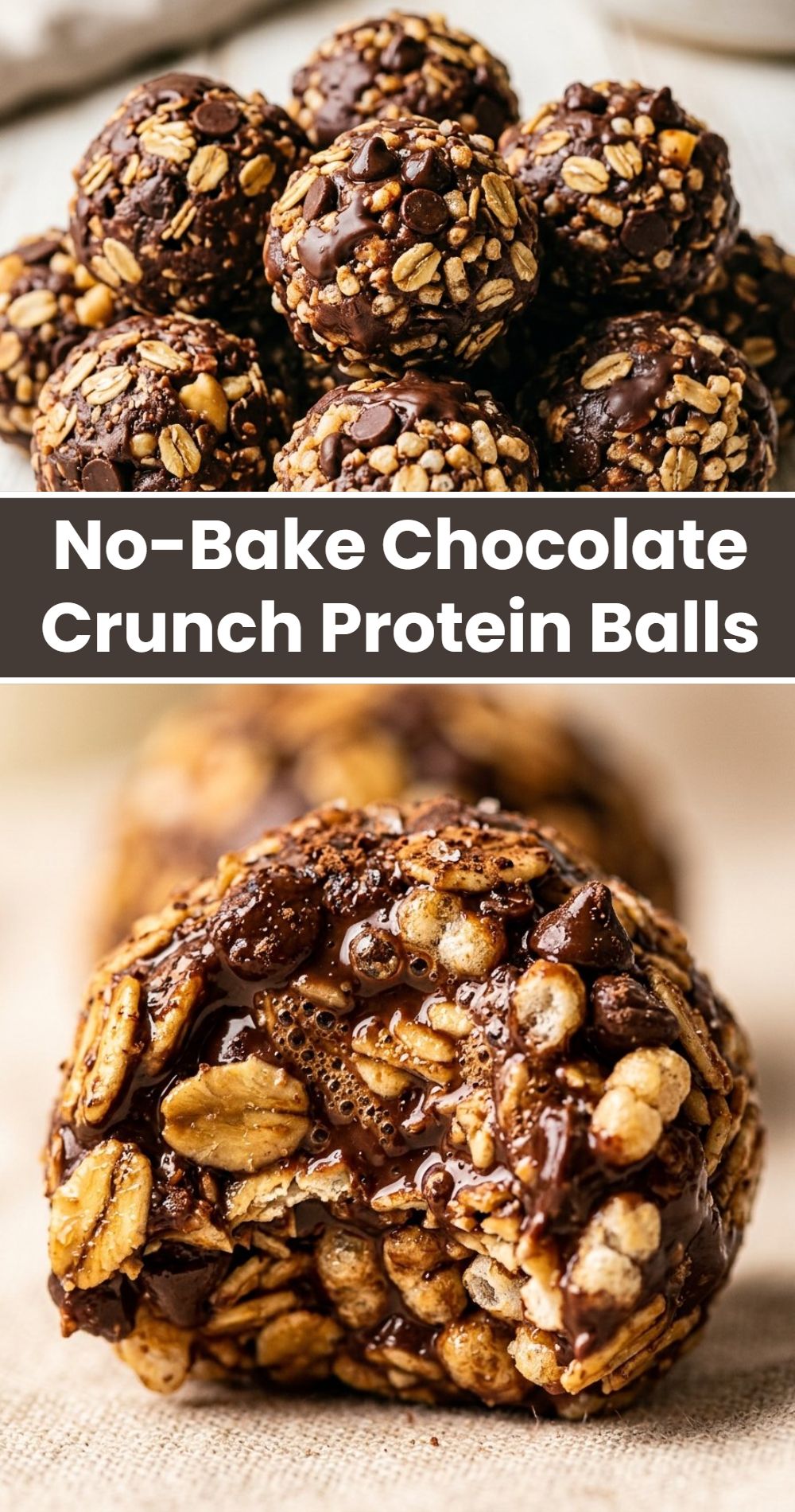 No Bake Chocolate Crunch Protein Balls