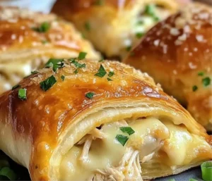 Chicken stuffed crescent rolls fresh out of the oven