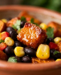 Chipotle Sweet Potato Salad with Honey and Lime served in a bowl