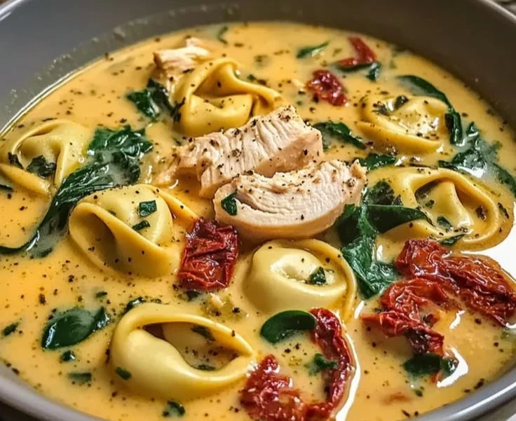 Creamy Tuscan Chicken Tortellini Soup