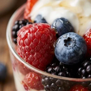 Fresh berry cups recipe with mixed berries served in cups