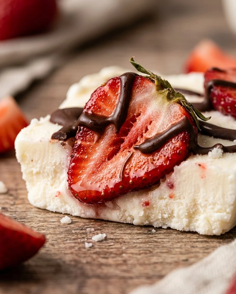 Frozen chocolate strawberry yogurt clusters ready to enjoy
