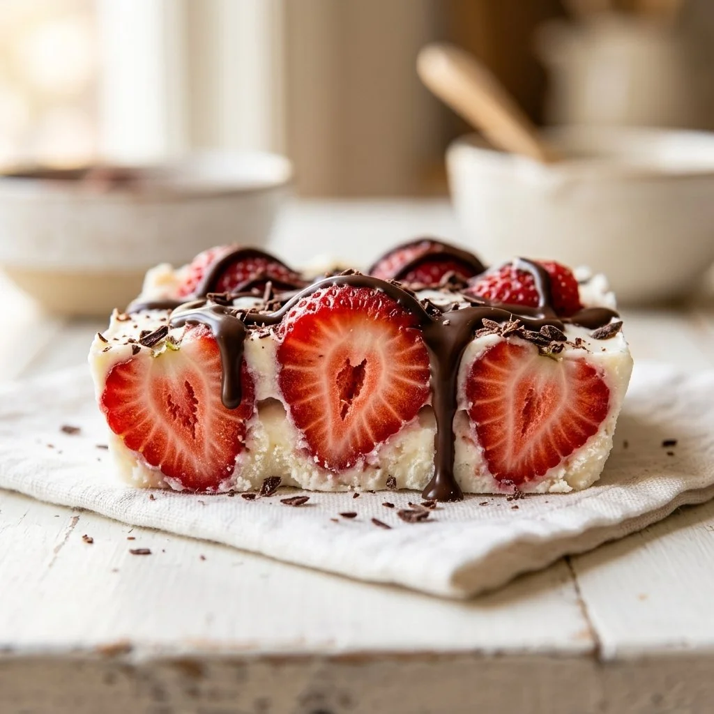Frozen Chocolate Strawberry Yogurt Clusters