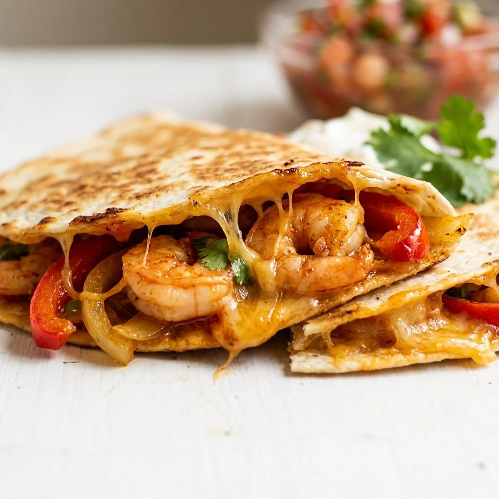 Harissa Shrimp Quesadillas