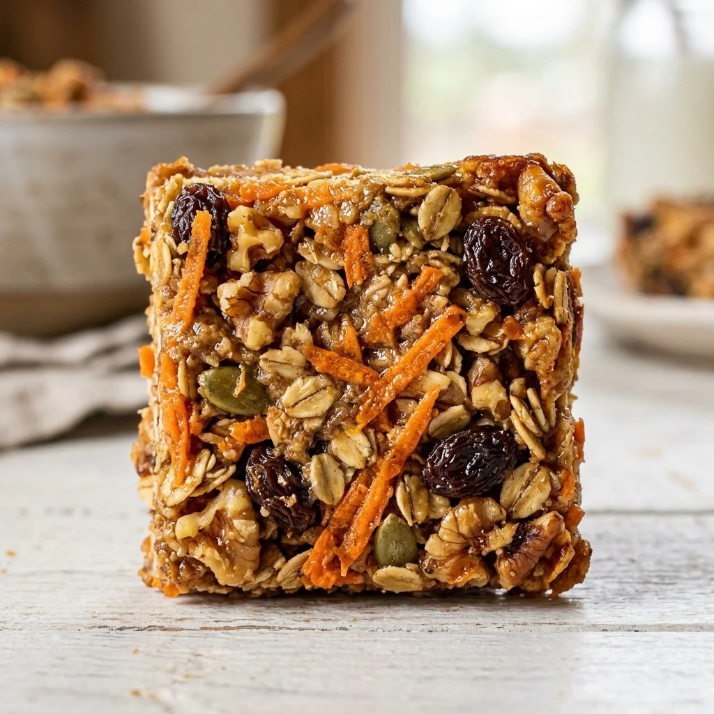 Healthy Carrot Cake Granola Bars Bite-Sized Treats