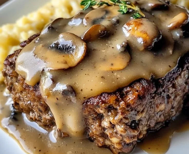 Meatloaf with Mushroom Gravy