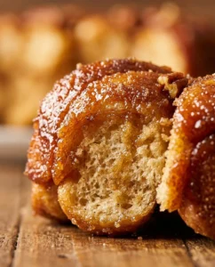 Freshly baked Monkey Bread with gooey cinnamon sugar coating
