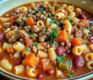 Bowl of Pasta e Fagioli from Olive Garden, featuring pasta and beans in rich broth