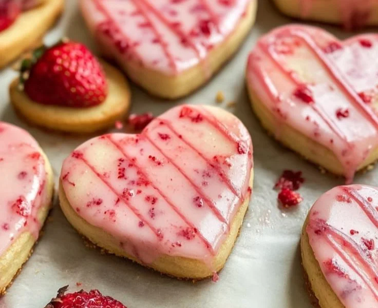 Strawberry Shortbread Cookies