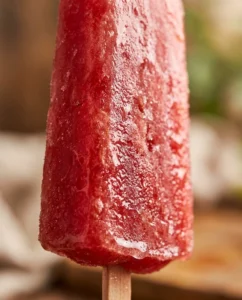 Homemade watermelon popsicle on a sunny day