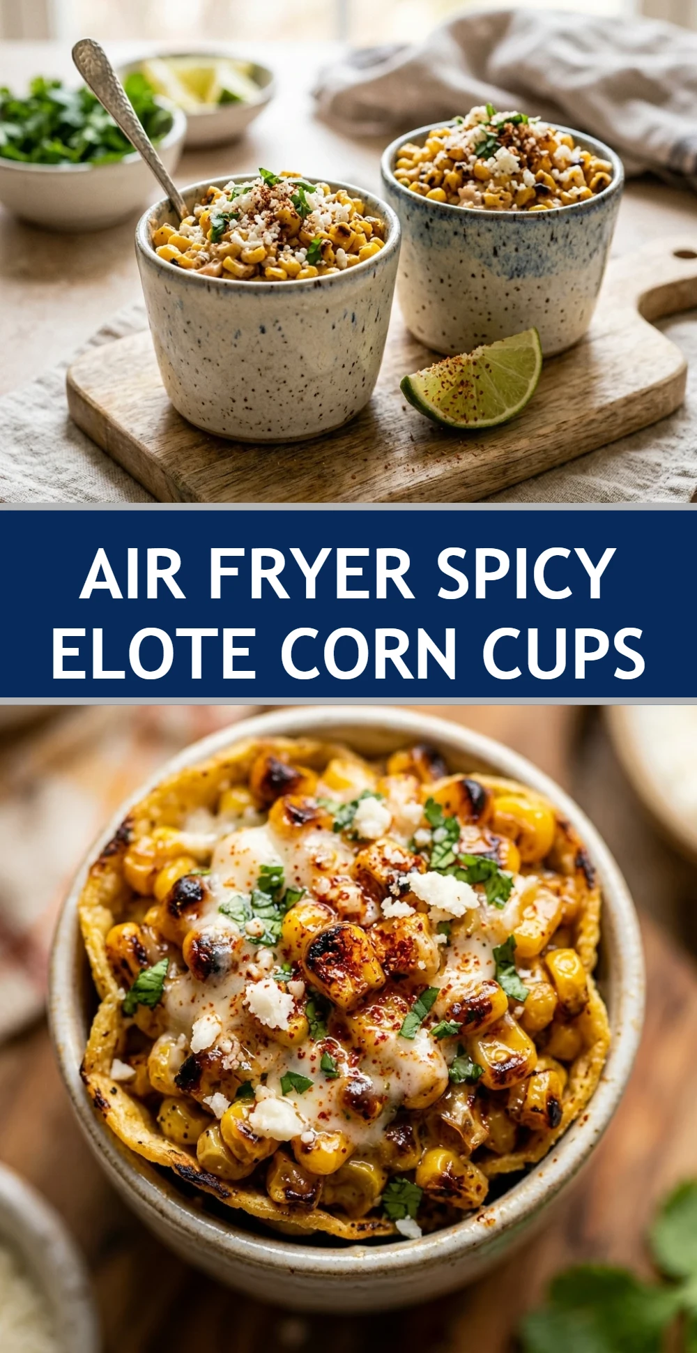 Air Fryer Spicy Elote Corn Cups