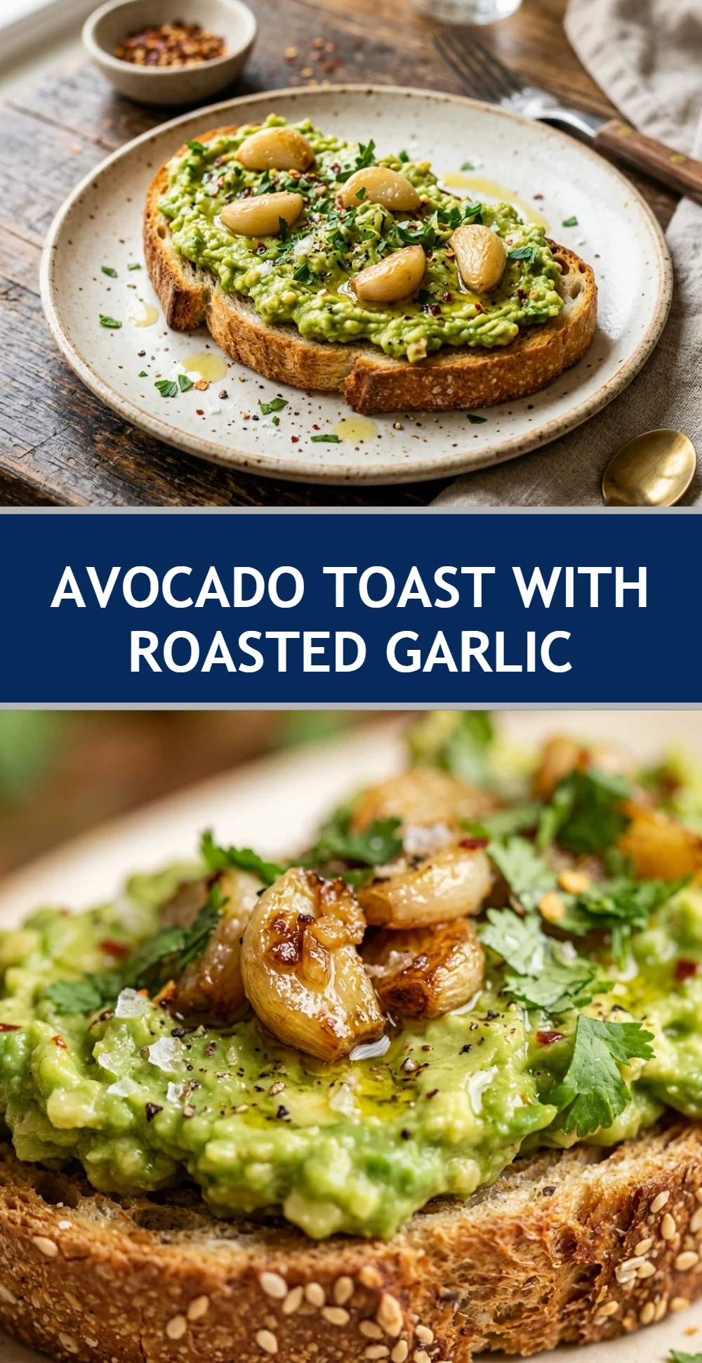 Avocado Toast With Roasted Garlic