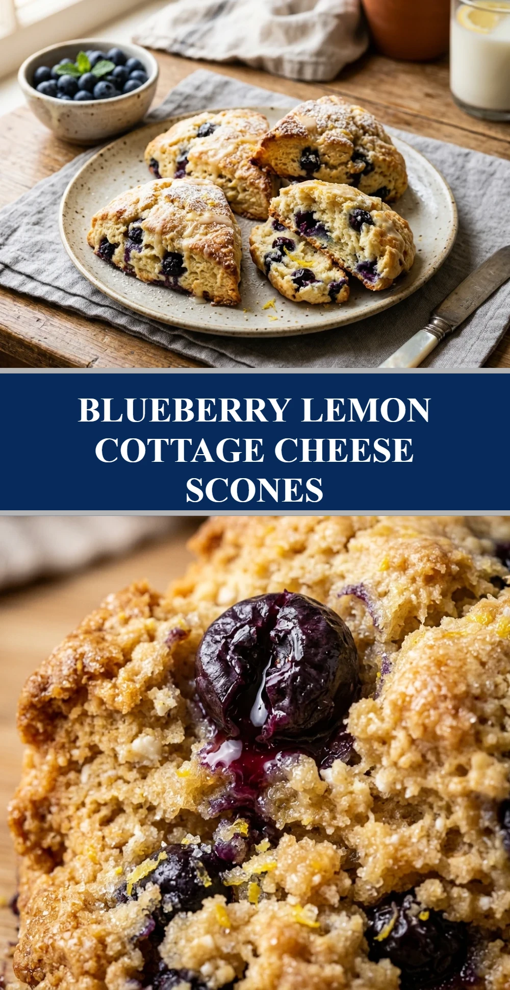 Blueberry Lemon Cottage Cheese Scones