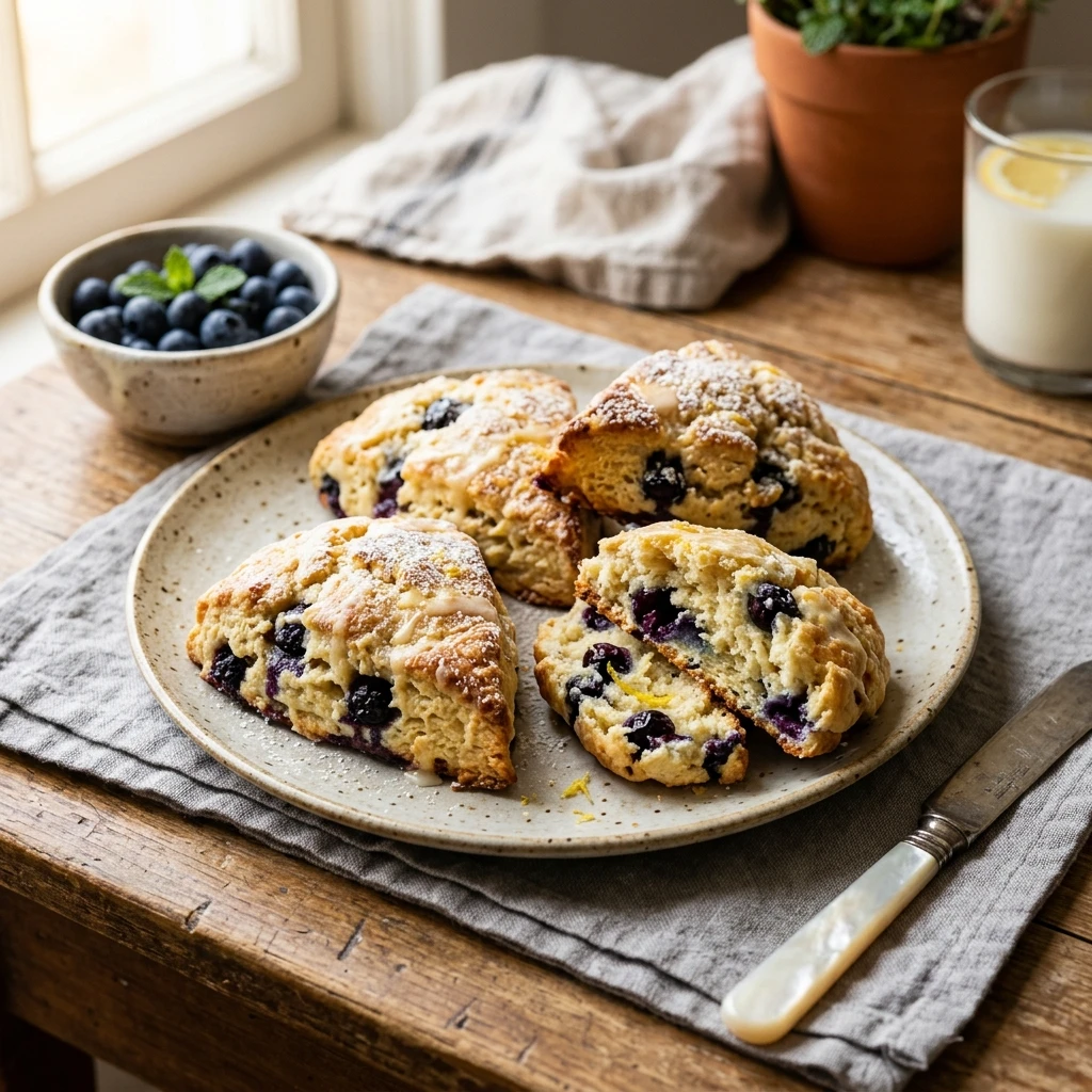 Blueberry Lemon Cottage Cheese Scones