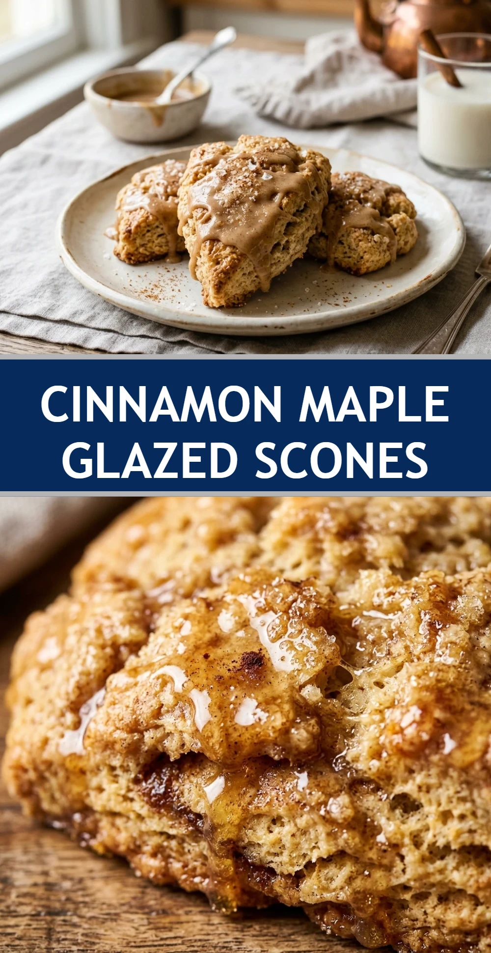 Cinnamon Maple Glazed Scones
