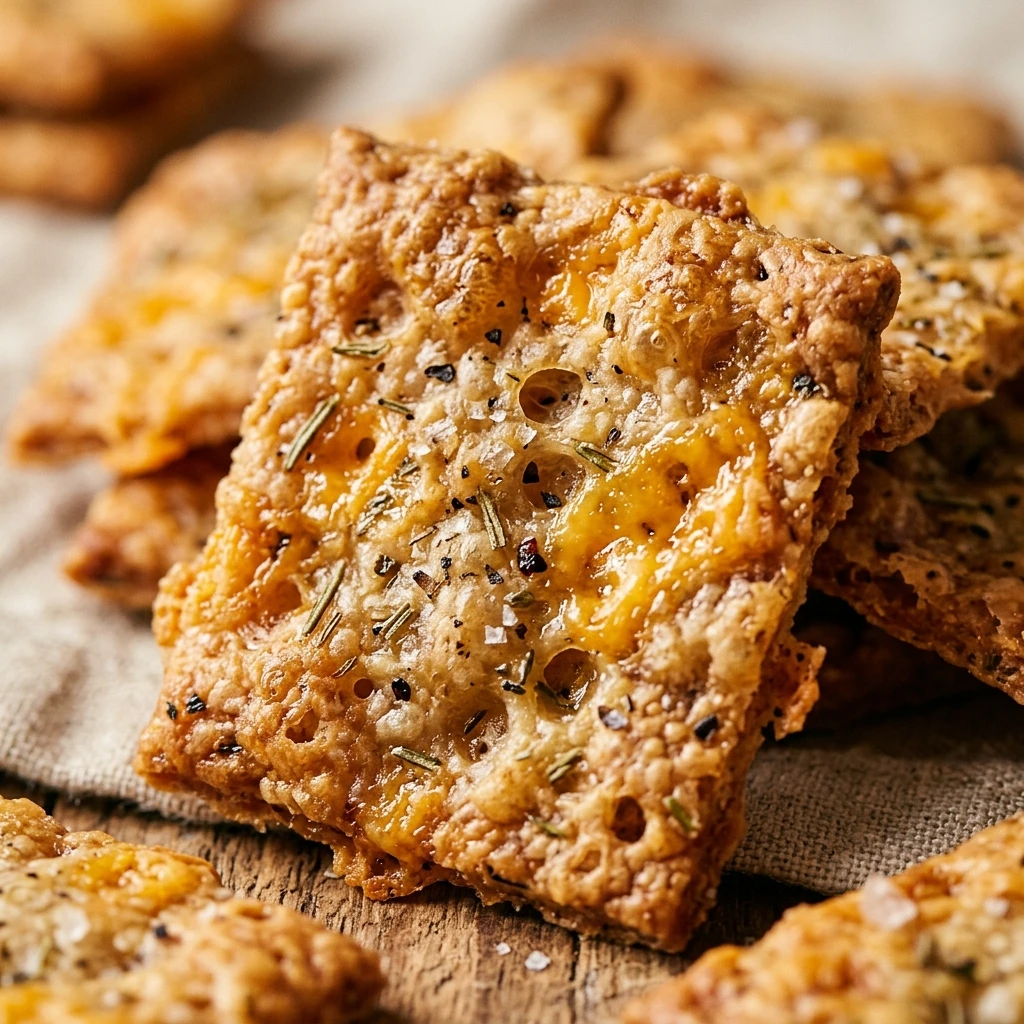 Crispy Sourdough Discard Cheddar Crackers