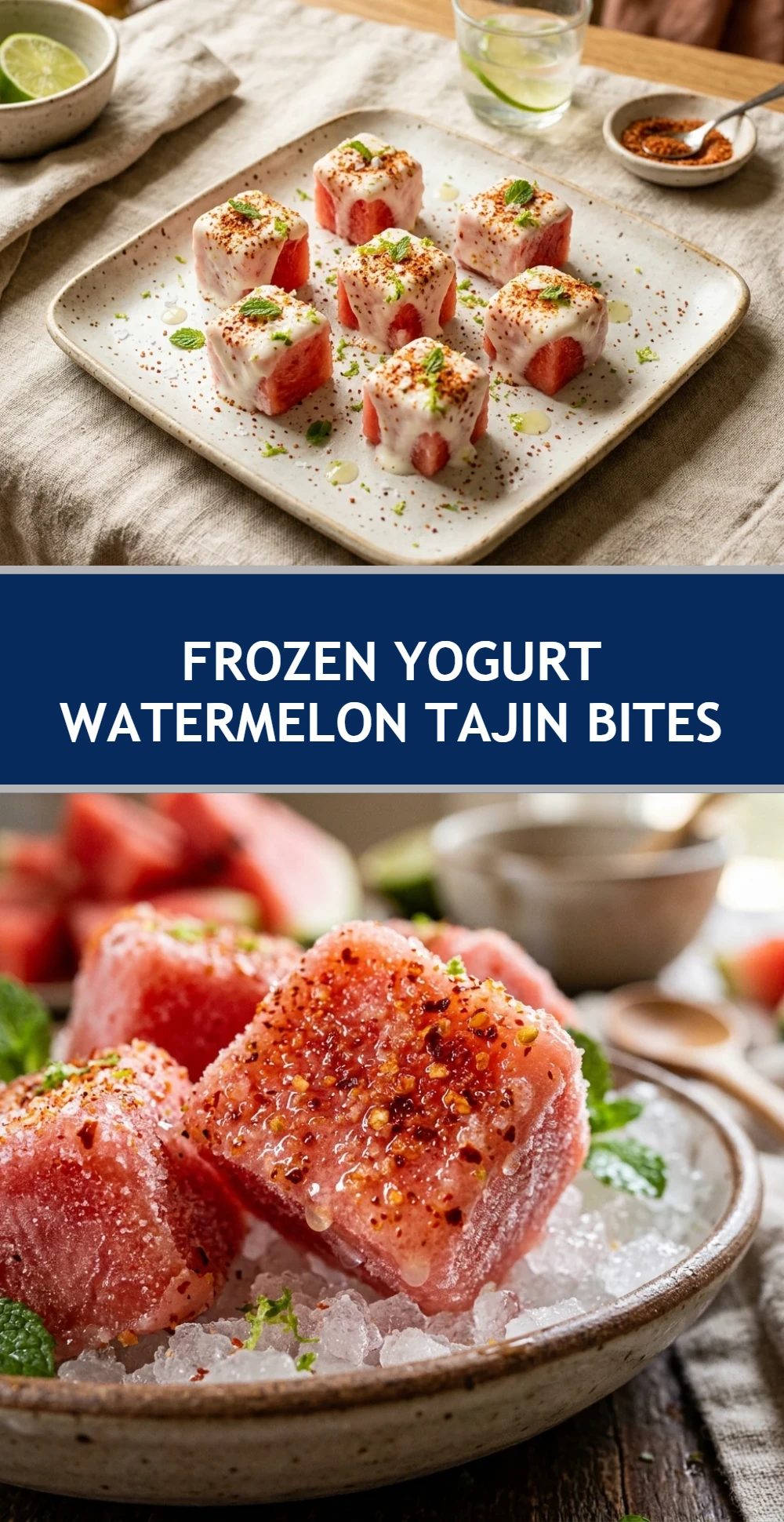 Frozen Yogurt Watermelon Tajin Bites