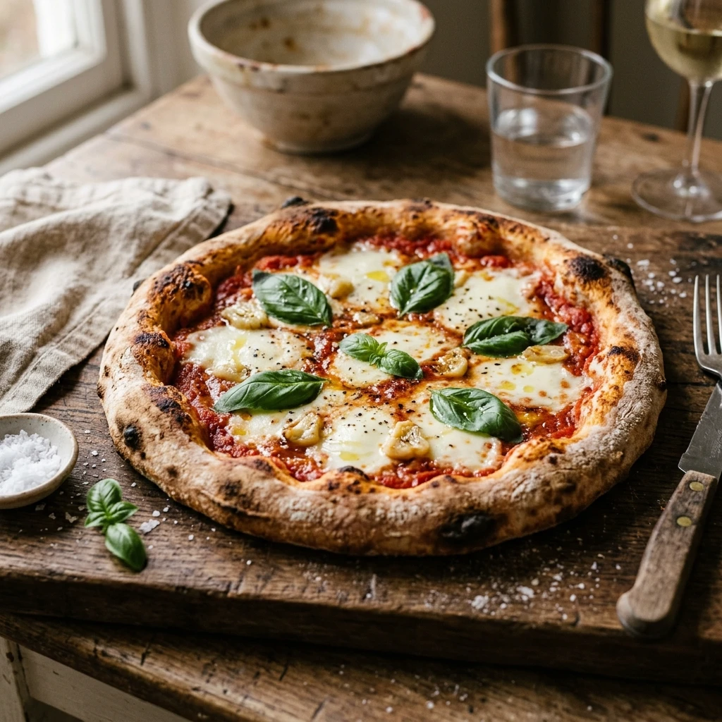Garlic Sourdough Pizza Margherita