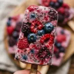High Protein Mixed Berry Popsicles