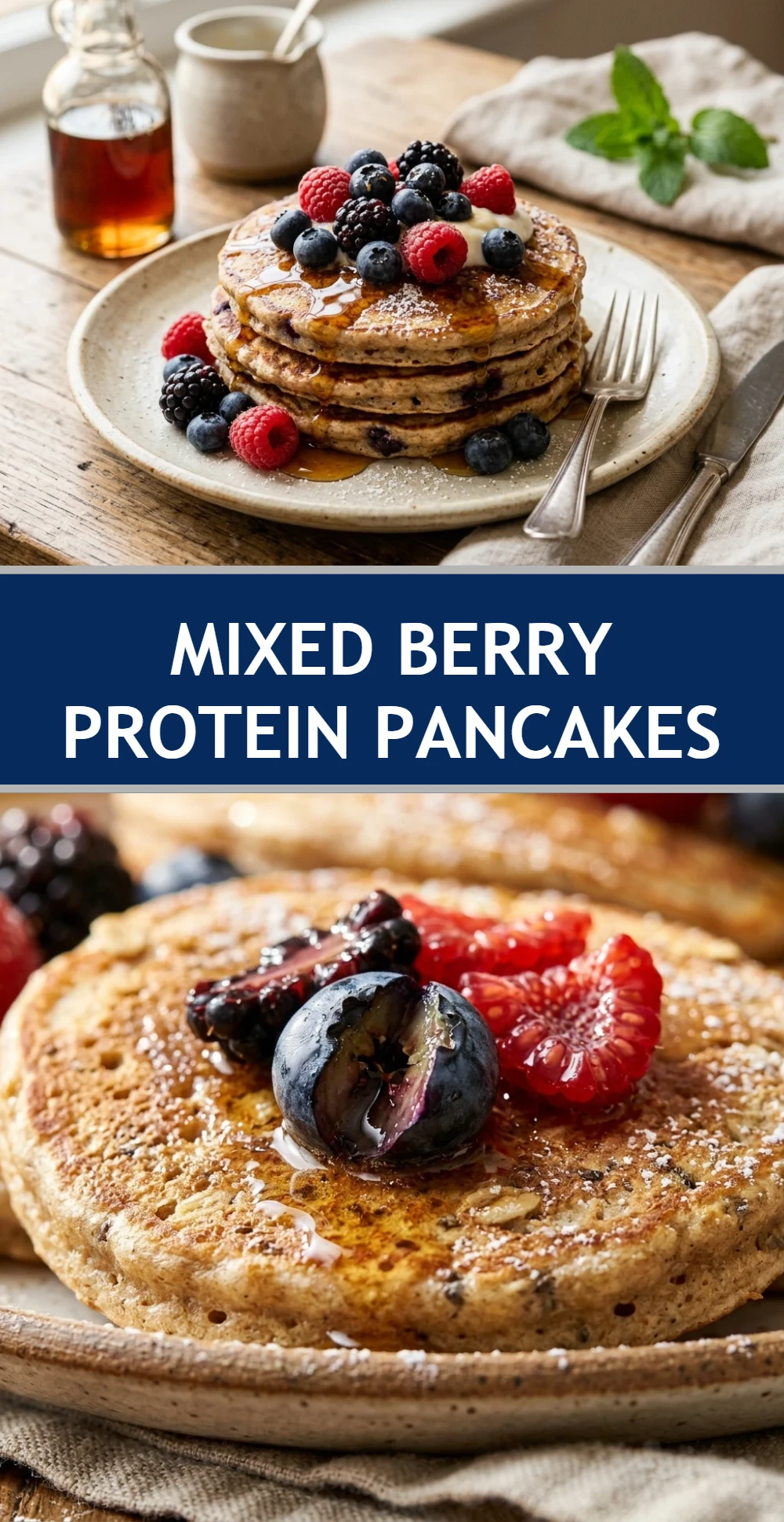 Mixed Berry Protein Pancakes