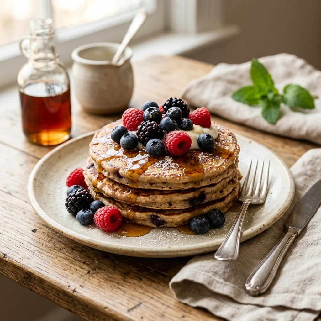 Mixed Berry Protein Pancakes