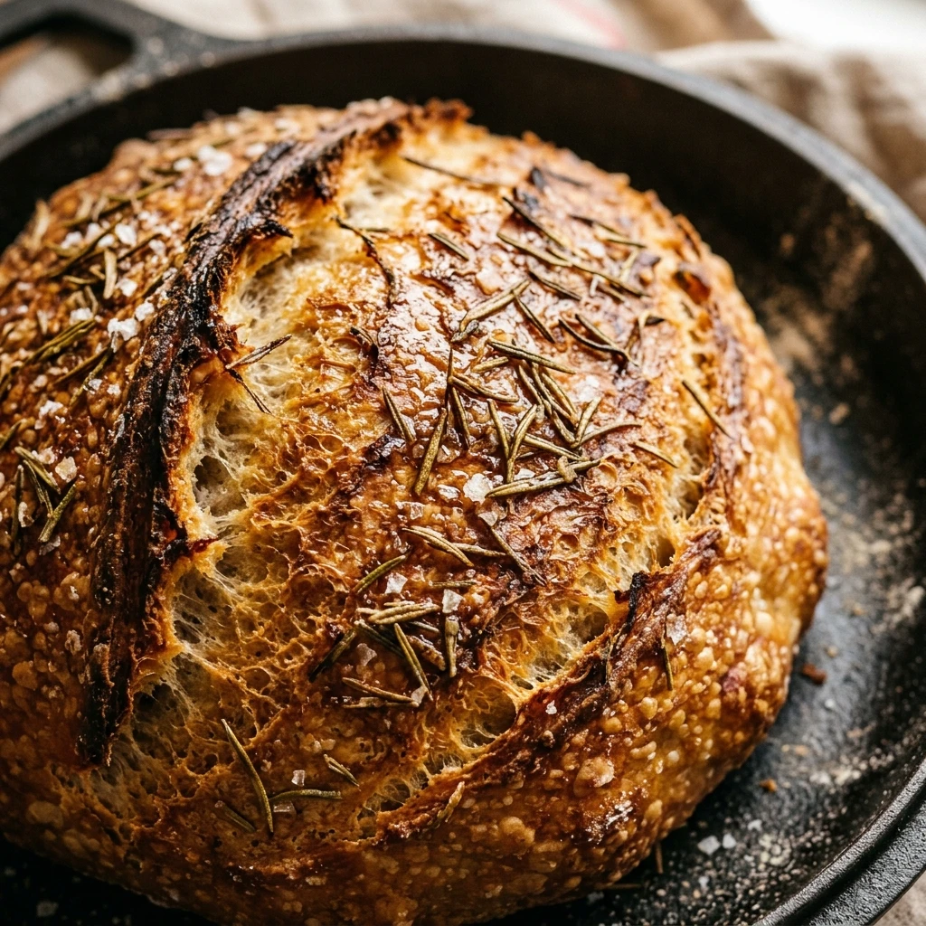 No Knead Rosemary Dutch Oven Bread