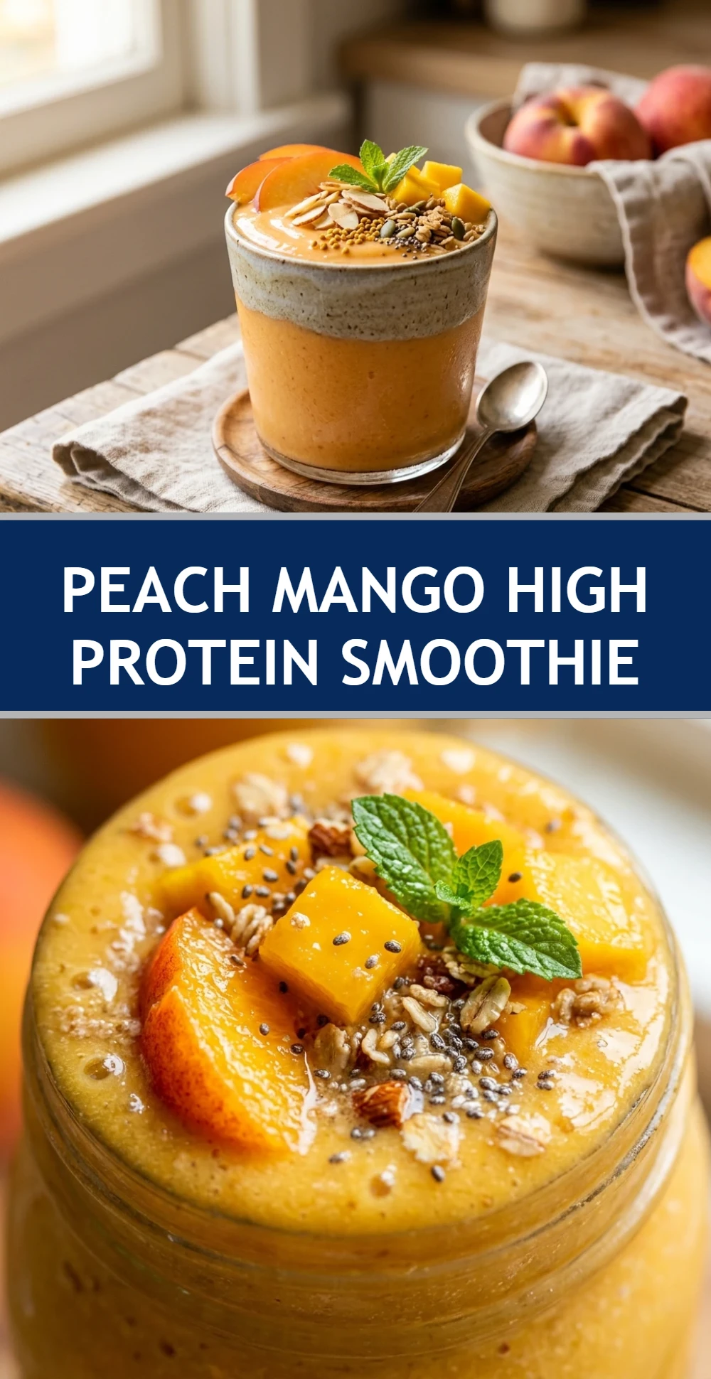 Peach Mango High Protein Smoothie