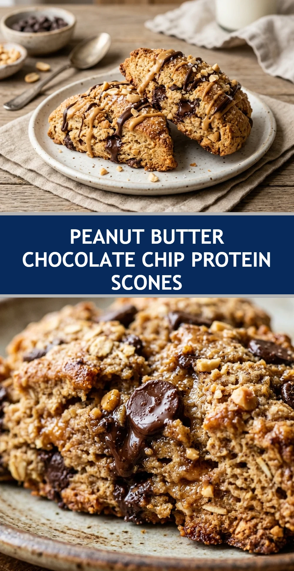 Peanut Butter Chocolate Chip Protein Scones