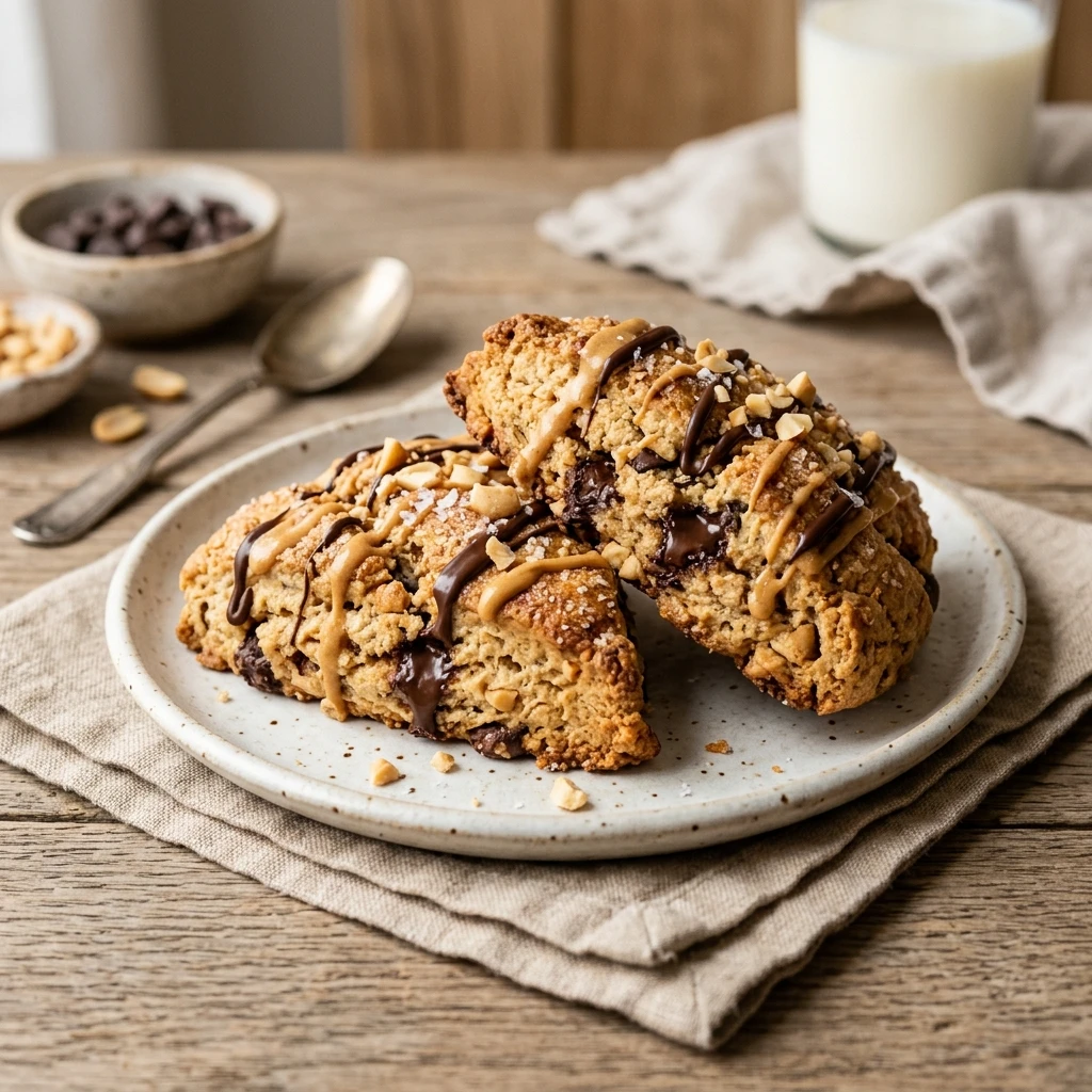 Peanut Butter Chocolate Chip Protein Scones