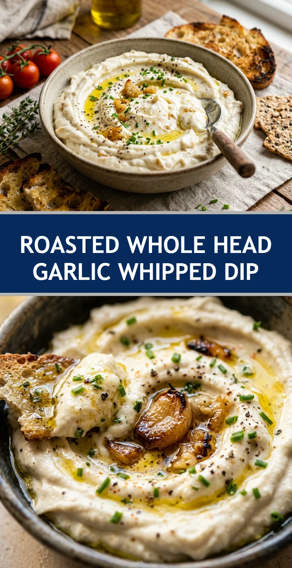 Roasted Whole Head Garlic Whipped Dip