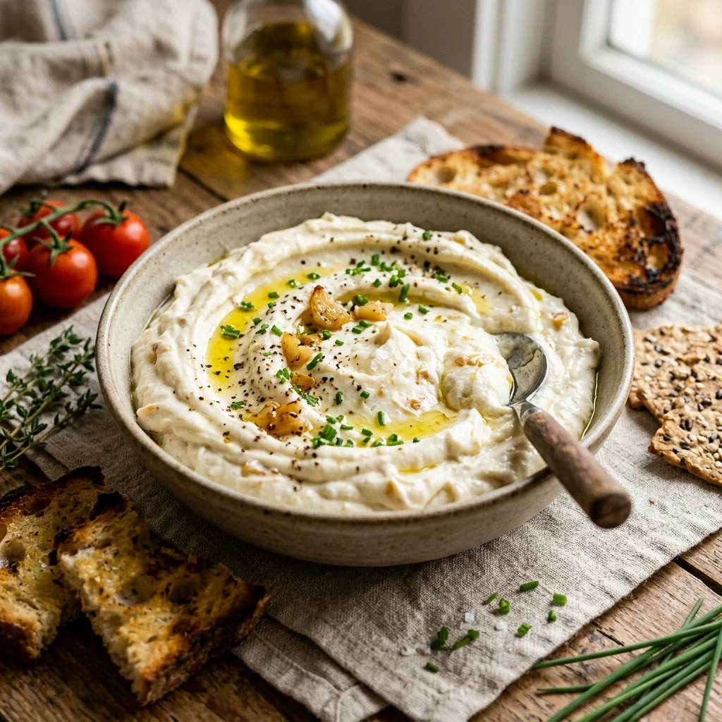 Roasted Whole Head Garlic Whipped Dip