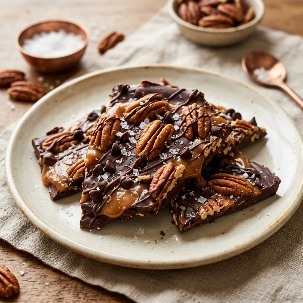 Salted Caramel Pecan Turtle Bark