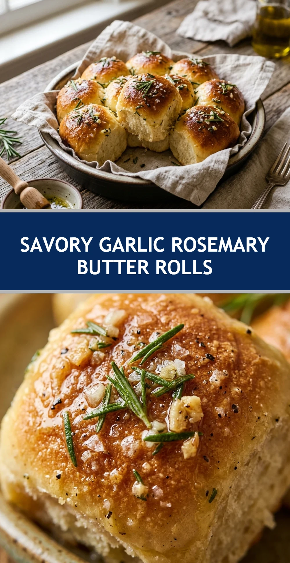 Savory Garlic Rosemary Butter Rolls