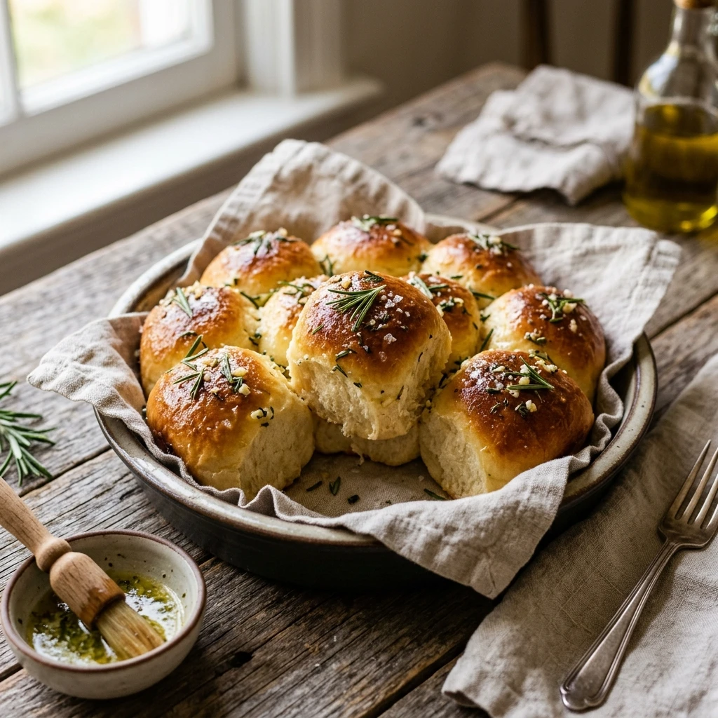 Savory Garlic Rosemary Butter Rolls