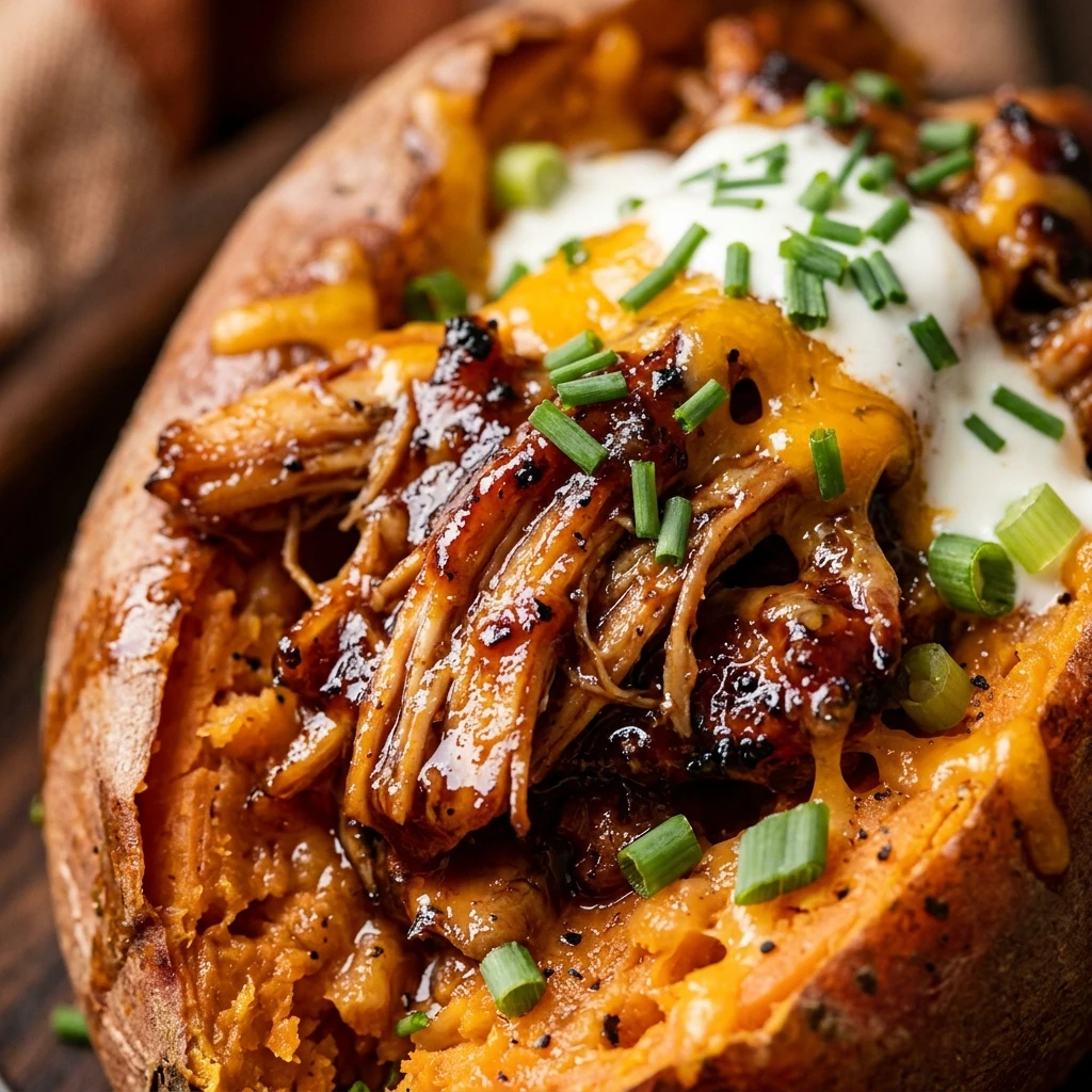 Smoky BBQ Chicken Stuffed Sweet Potato