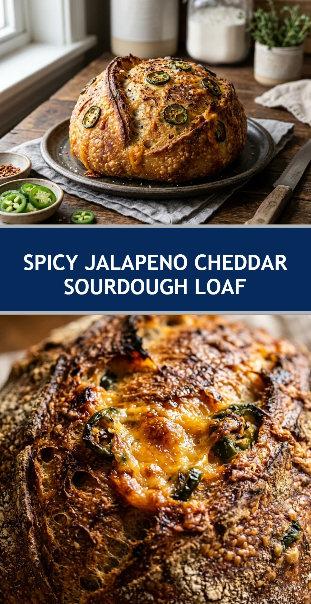 Spicy Jalapeno Cheddar Sourdough Loaf