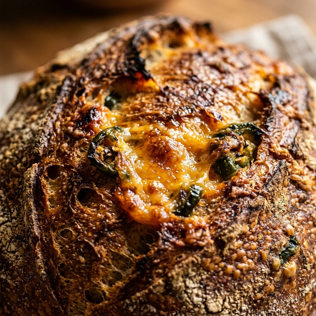 Spicy Jalapeno Cheddar Sourdough Loaf