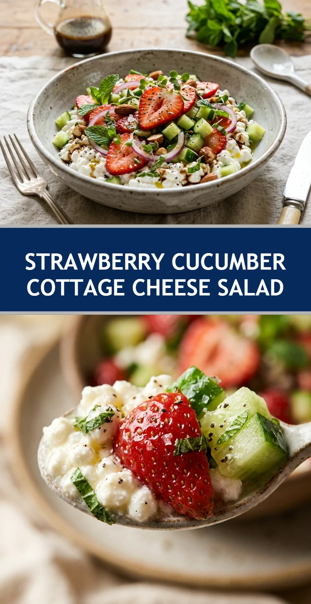 Strawberry Cucumber Cottage Cheese Salad