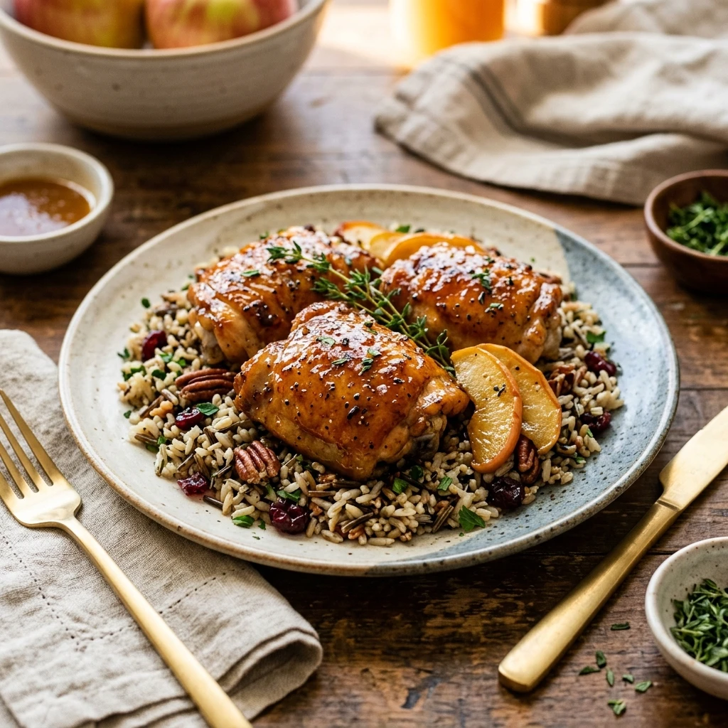 Apple Cider Glazed Chicken Thighs