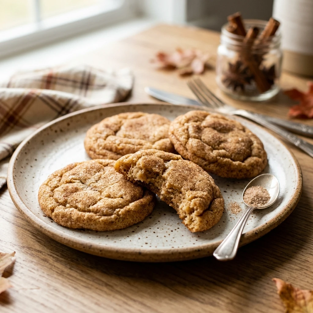 Apple Cider Snickerdoodle Cookies