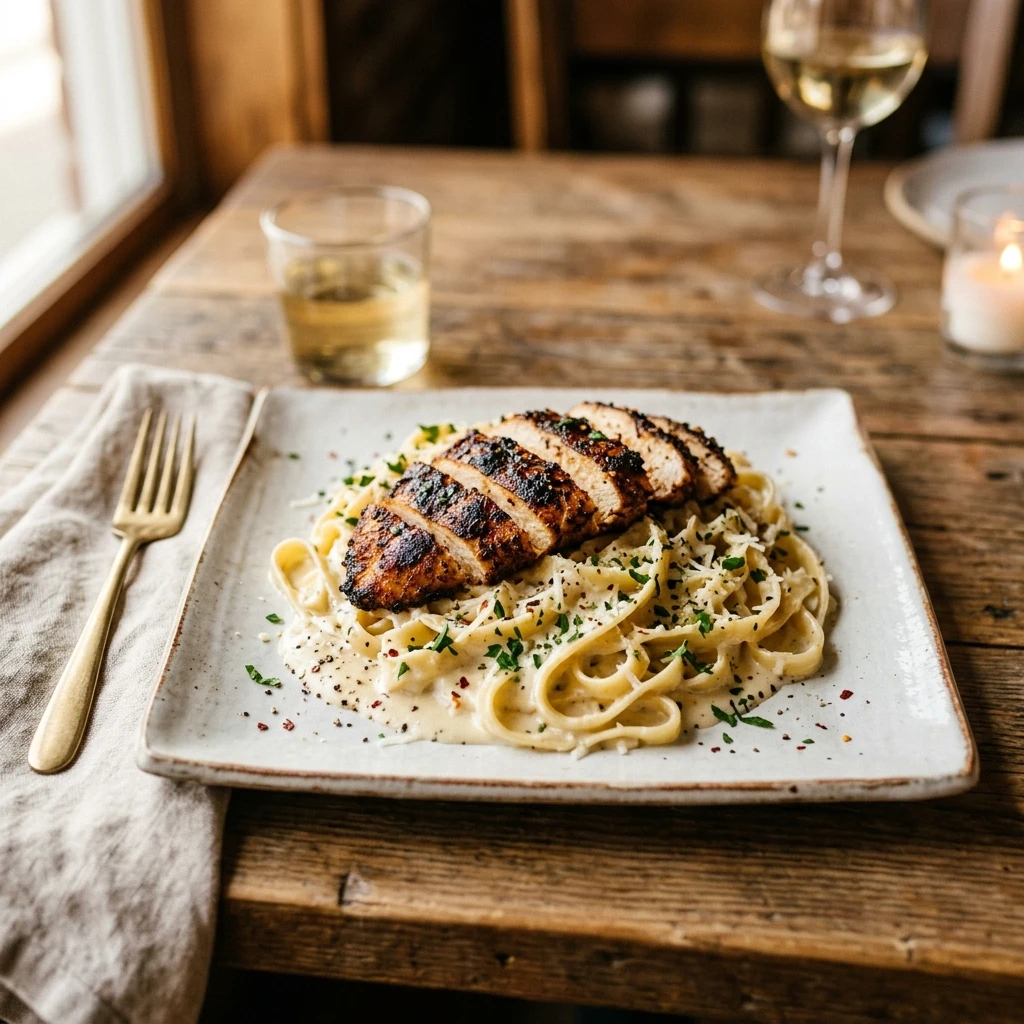 Blackened Chicken Alfredo
