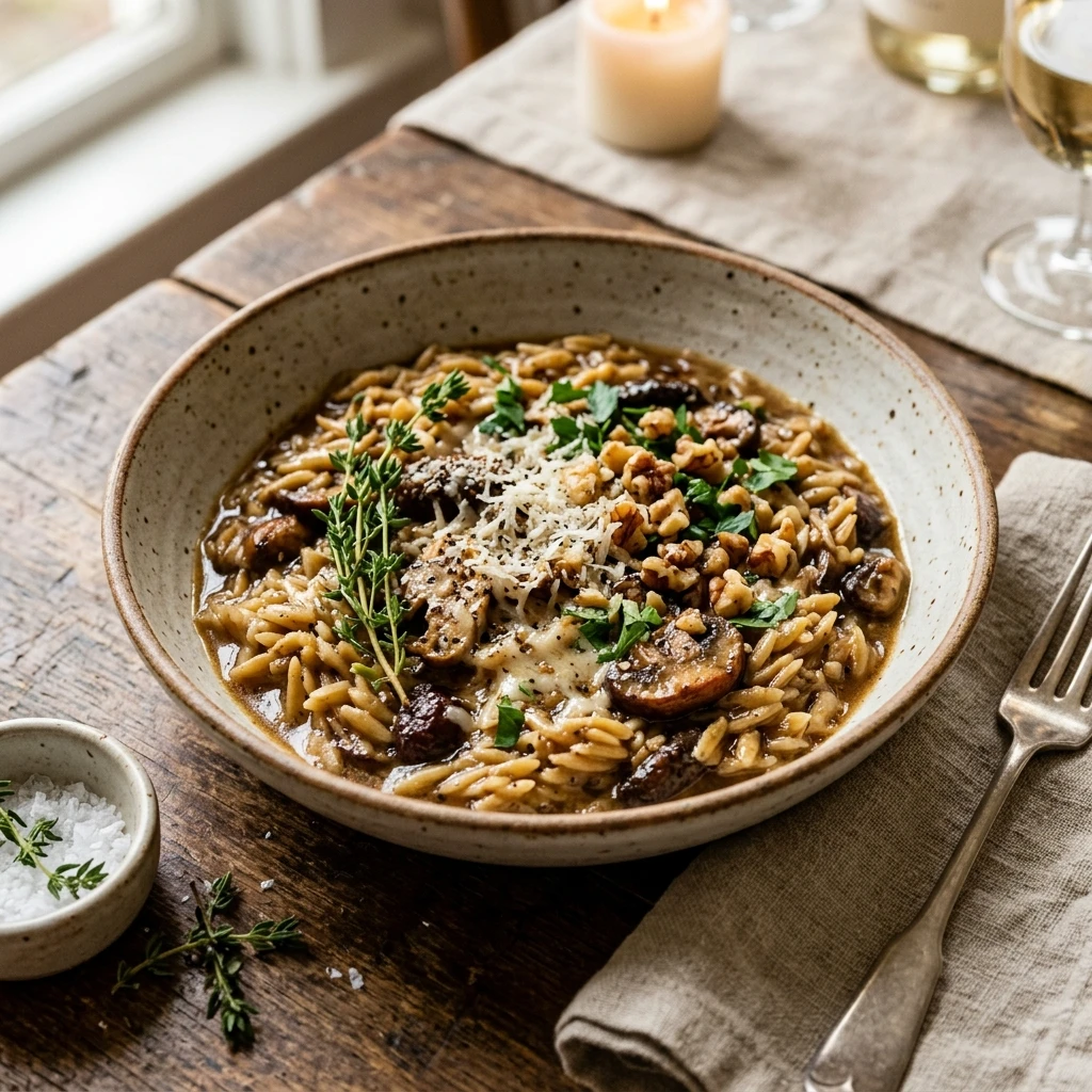Brown Butter Mushroom Orzo