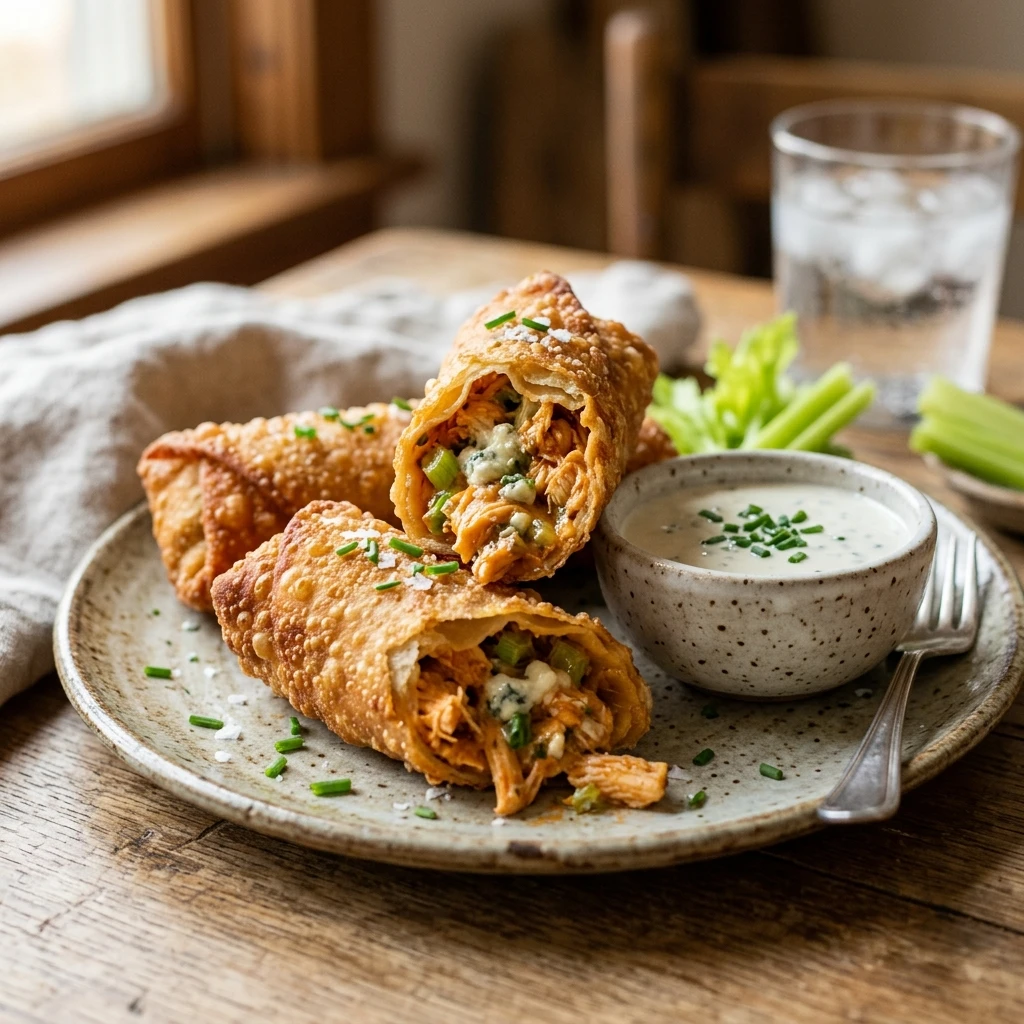Buffalo Chicken Egg Rolls