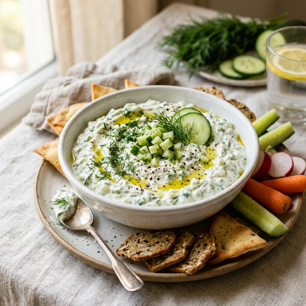 Cucumber Dill Cottage Cheese Dip