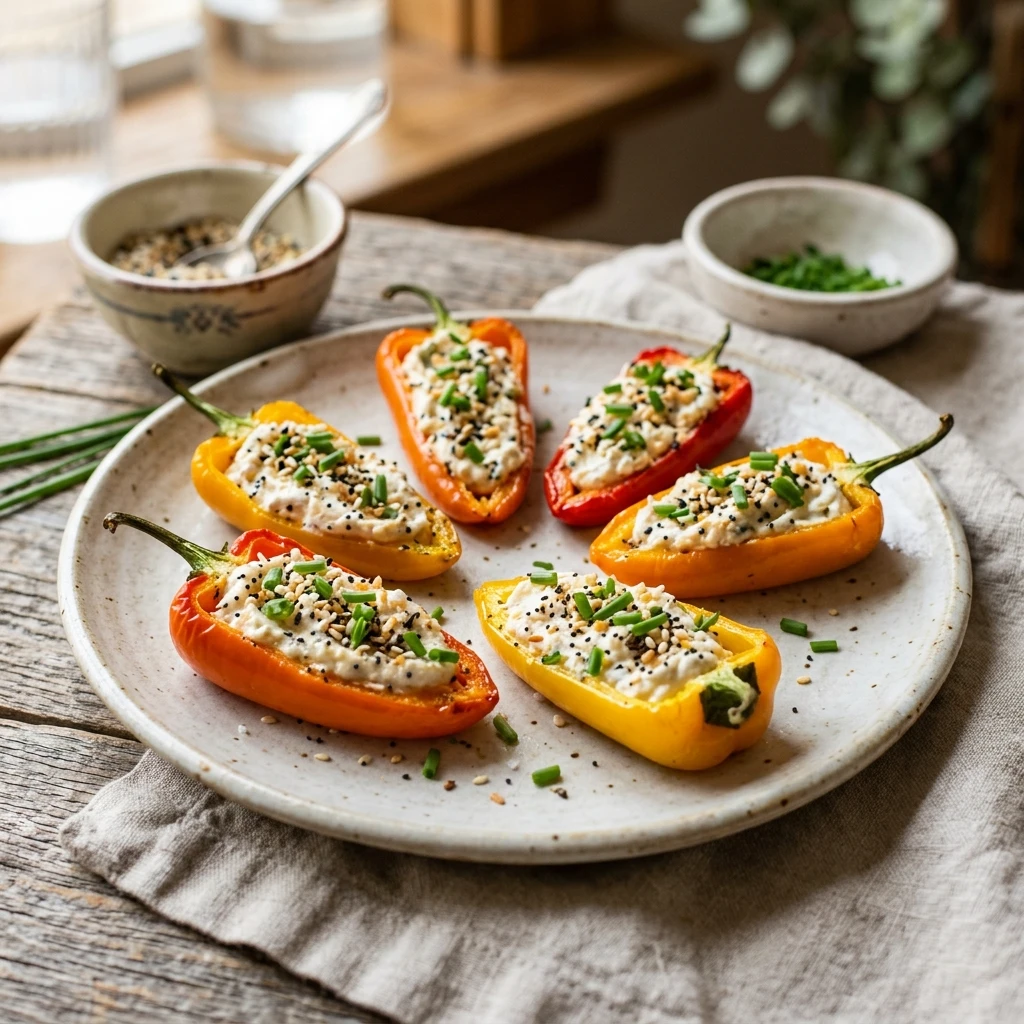 Everything Bagel Stuffed Mini Peppers