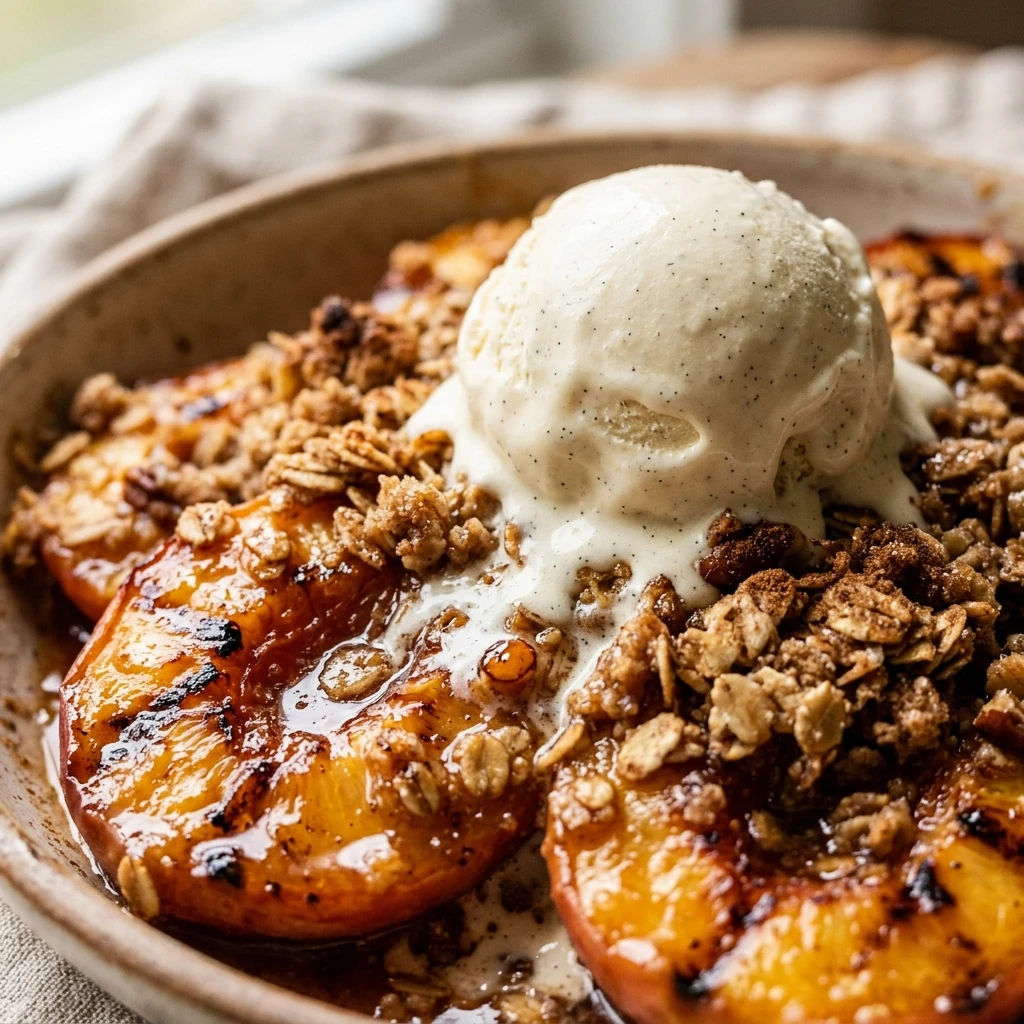 Grilled Peach Crisp