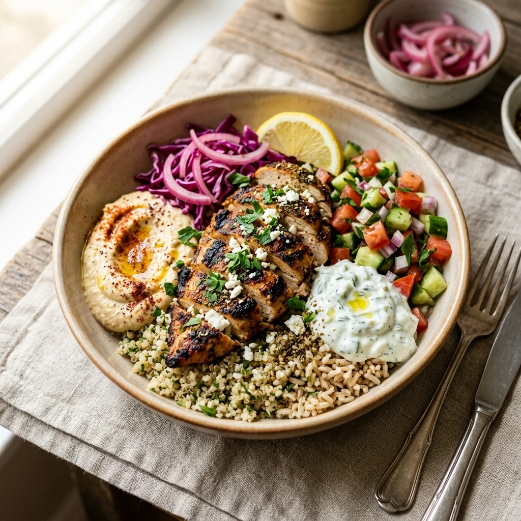 High Protein Chicken Shawarma Bowl