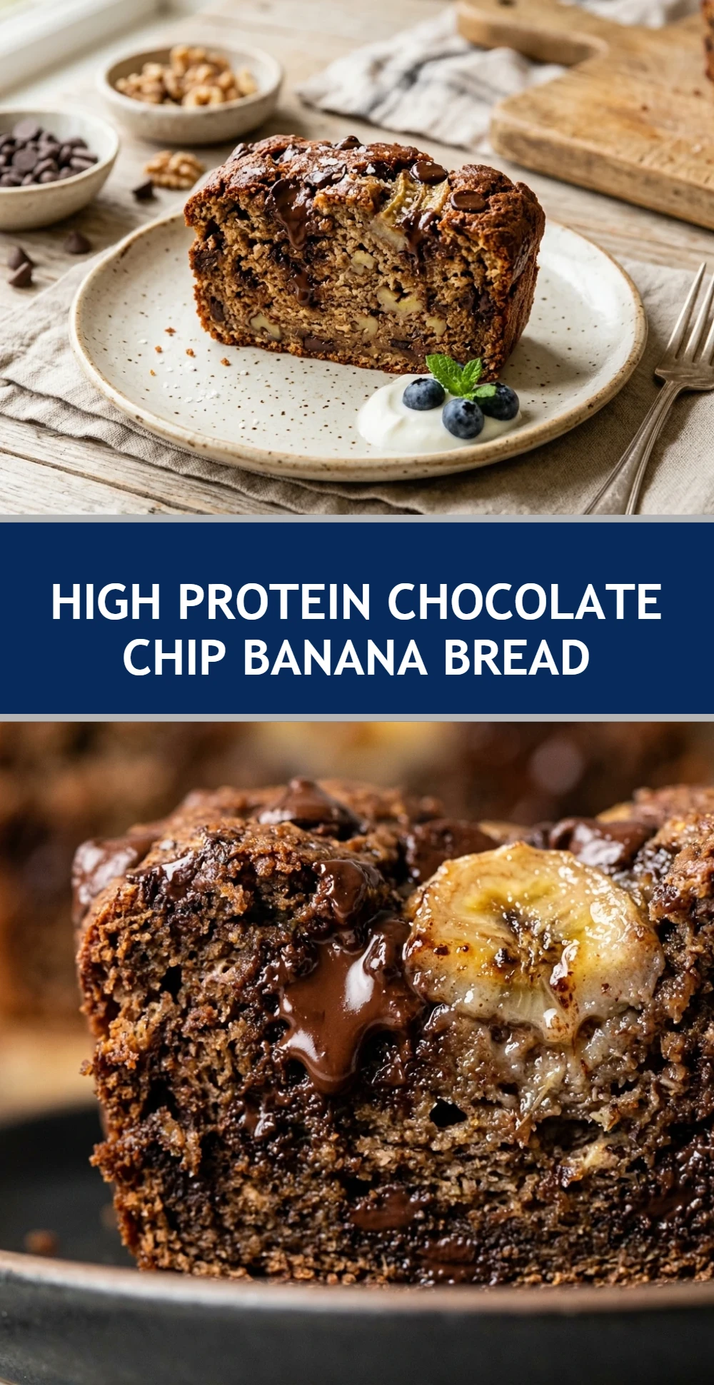 High Protein Chocolate Chip Banana Bread
