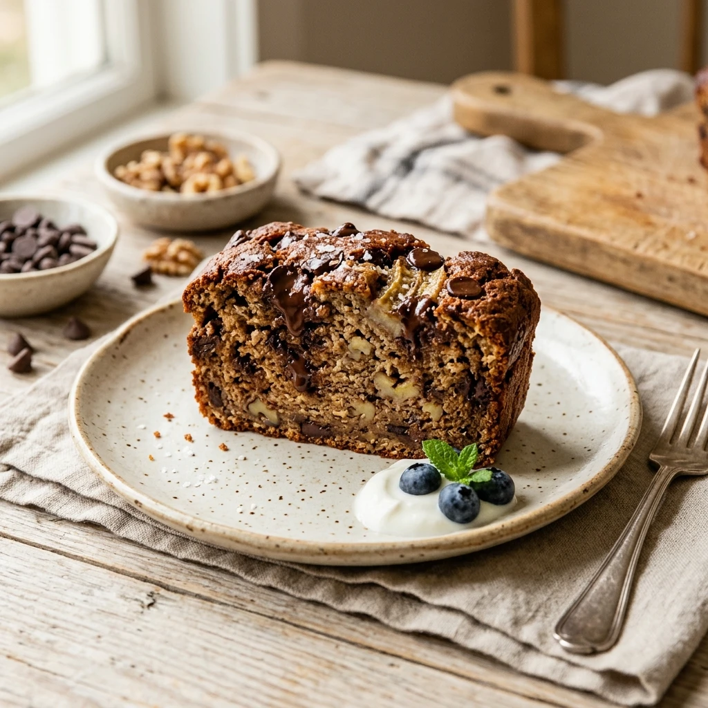 High Protein Chocolate Chip Banana Bread